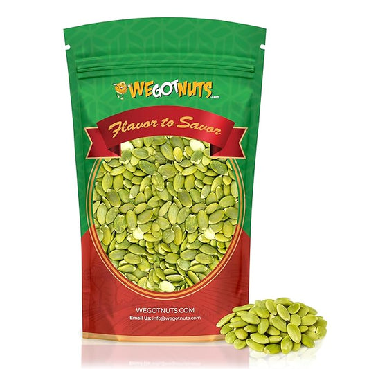 We Got Nuts Pumpkin Seeds Healthy Snacks 4 Lbs (64oz) Bag | Raw Pepitas No Preservatives Added, Non-GMO, 100% Natural With No Shell | For Baking, Salad Toppings, Cereal, Roasting | Low Calorie Nuts,