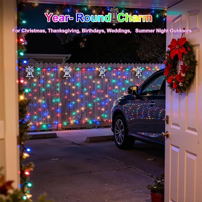 470FT 1500LED Christmas Lights, 12 Modes Multicolor Outdoor String Lights with Timer & Dimmable, Waterproof Green Wire Christmas String Lights for Indoor Tree Xmas Patio Fence Wedding Party Decor