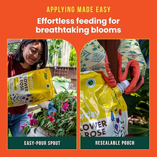 Sunday Flower & Bloom Garden Naturals Plant Food Mix - Ready-to-Use Fertilizer - Perfect for Bulbs, Wildflowers, and Ornamental Gardens - OMRI-Listed, 4-4-6 NPK Mix - 2 Pack, 2lb Mix