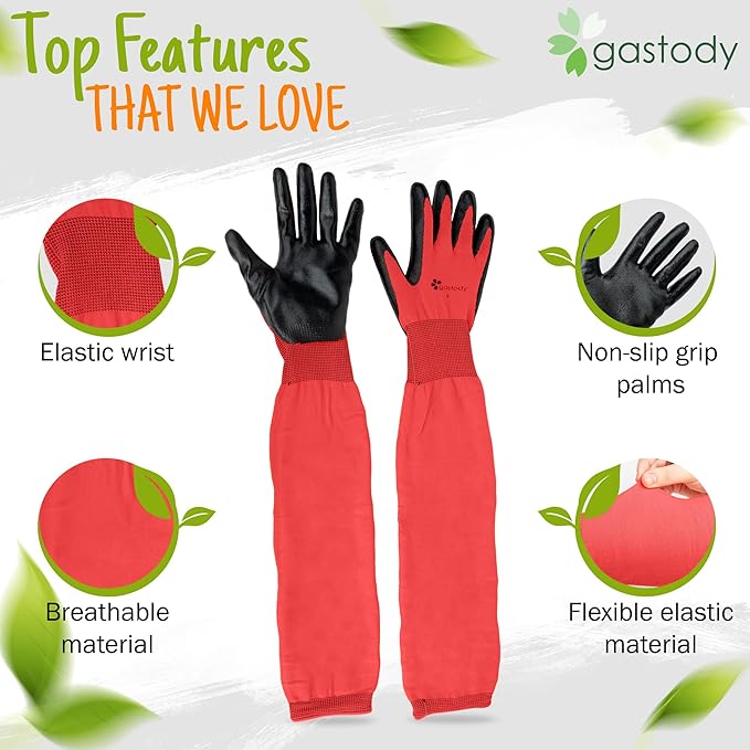 Long Sleeve Gardening Gloves Women and Men - Long Cuff Garden Gloves, Multipurpose Heavy Duty Outdoor and Indoor