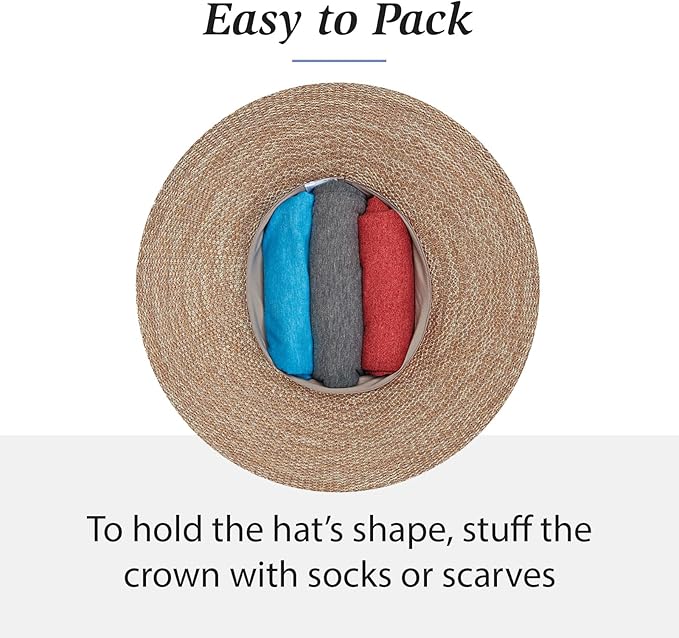 Wallaroo Hat Company Women’s Victoria Fedora – UPF 50+ UV Protection, Wide Brim, Medium Size, Packable & Adjustable Sun Hat