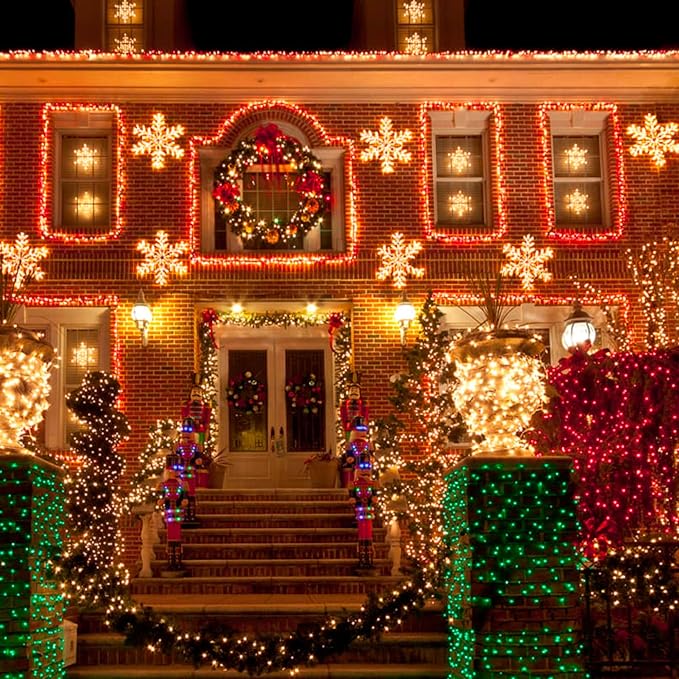 TW SHINE Christmas Lights, 1000 LED 328FT Christmas Tree Lights Plug in with 8 Modes, Remote Waterproof Christmas String Lights Outdoor Indoor Decorations for Xmas Party Yard Decor, Warm White