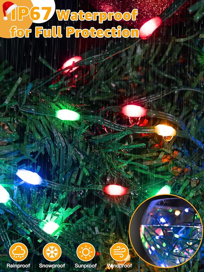 Christmas Lights 1200 LED 394 FT, Waterproof Outdoor String Lights with 8 Modes, Fairy Lights for Holiday Decor (Multicolor)
