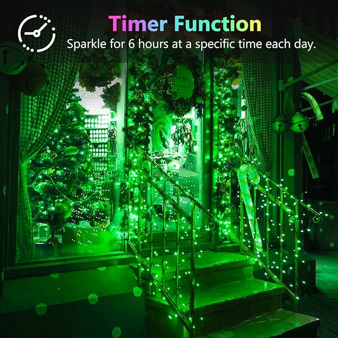 4 Pack 20FT 60LED Christmas Battery Operated Fairy Lights with Timer, Waterproof Battery String Lights Outdoor Indoor, Battery Twinkle Lights for Bedroom Wedding Birthday Party Christmas (Green)