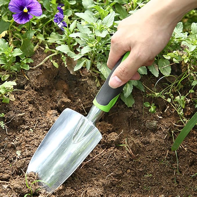 Garden Tool Shovel for Digging Gardening Trowel for Lawn Planting Alloy Spade Plastic Handle Anti Slippery