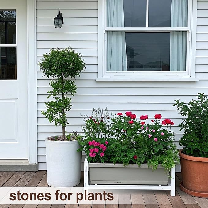 Calofulston 10LB River Rocks for Plants, Decorative Polished Stones for Garden Landscaping, Planters, Indoor and Outdoor Decor, Mixed Color, 1-1 3/4 Inch