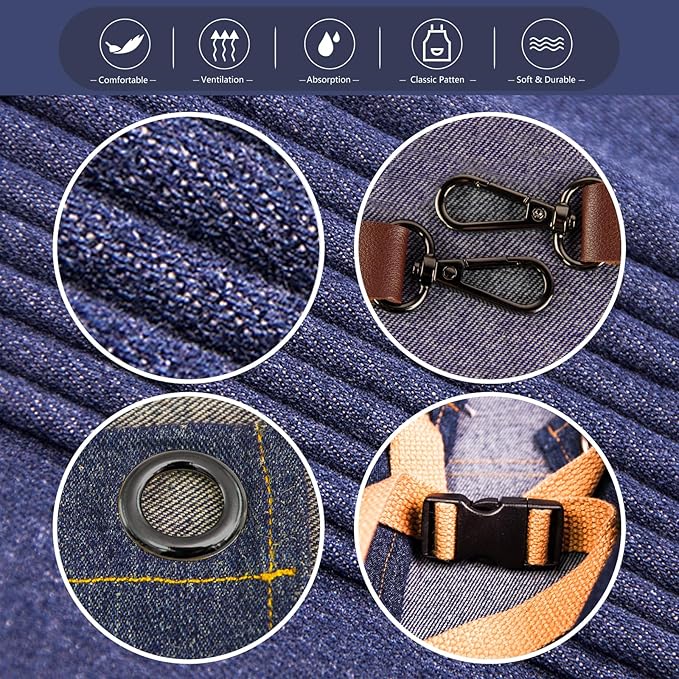 Kitchen Apron, Work Apron, Canvas, Multiple Pockets, Gardening, Painting, BBQ, Artist, Carpenter, Sizes M to XXL, Denim