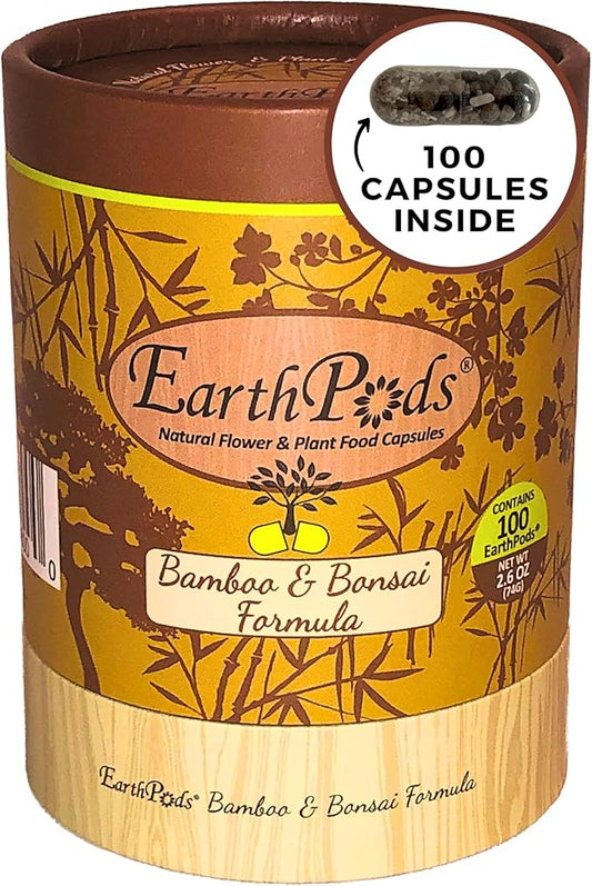 100 EarthPods - Premium Bio Organic Bonsai Tree Fertilizer Spikes - Special Formulated Money Tree & Lucky Bamboo Fertilizer - Made in USA