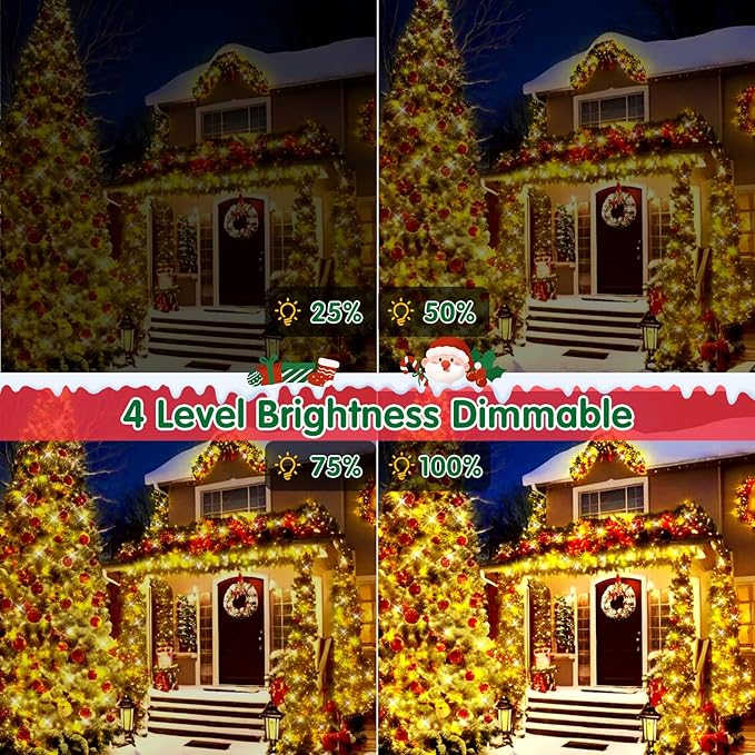 XURISEN 551FT 1400 LED Christmas Lights Outdoor Green Wire String Lights 8 Modes with Timer Memory Waterproof Fairy Light Plug in for Xmas Tree Wedding Yard Party Holiday Decorations(Warm White)