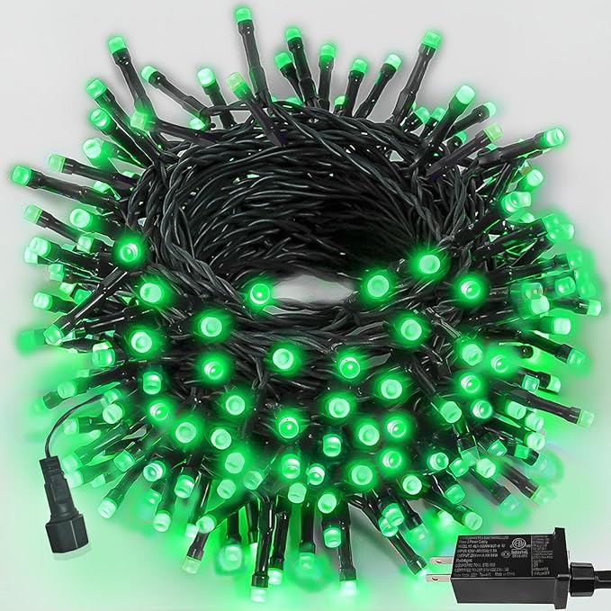 75.8 FT 200 LED Green Christmas String Lights Outdoor & Indoor, Memory Function & Timer & 8 Modes, Extendable Ultra Bright Green Wire Waterproof Mini Lights for Christmas Tree Yard Holiday Party Decor