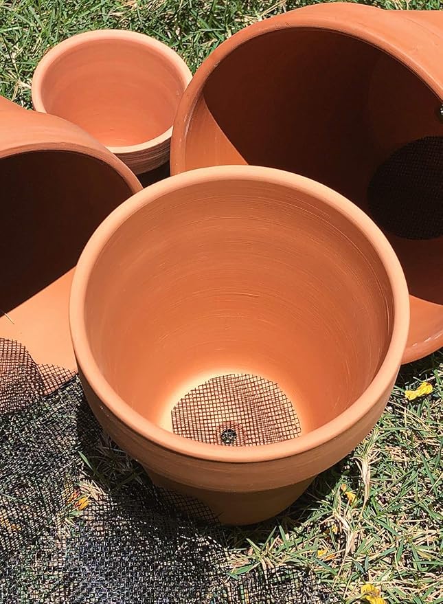 LE TAUCI Plant Pot Hole Mesh Pads, 2-Inch Round Flower Pot Drainage Covers, Prevent Soil Loss, Durable Reusable, Bonsai Bottom Grid Mat, Gardening Essentials, 50-Pack