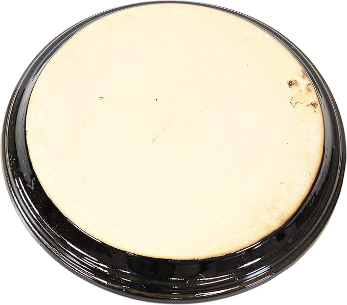 Sunnydaze 12-Inch Ceramic Plant Saucers - Plant Drip Trays for Outdoor Planter Flower Pot Drainage - Set of 2 - Obsidian