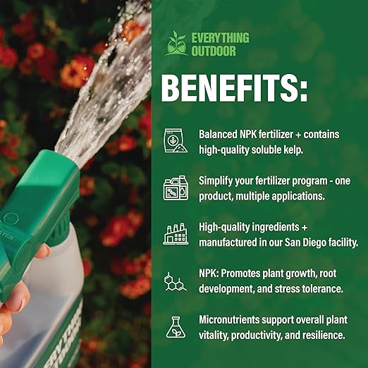 Humboldts Secret Everything Outdoor Plant Food - 5-5-5 Liquid Fertilizer with Kelp - All Purpose Plant, Vegetable, Fruit Tree and Lawn Fertilizer (32 Ounce)