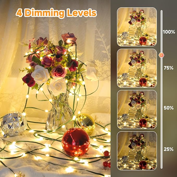 Mlambert 1500 LED Christmas Lights 492FT, Outdoor Waterproof Dimmable Fairy Lights with Remote, 8 Modes Indoor Lighting for Holiday Décor, Warm White