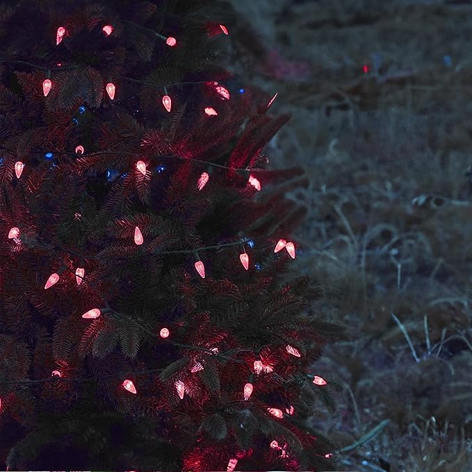 TW SHINE C9 Christmas Lights, 100 LED 66 FT Christmas String Lights Outdoor with 8 Modes Timer Waterproof Connectable for Indoor Yard Xmas Tree House Decorations (Red)