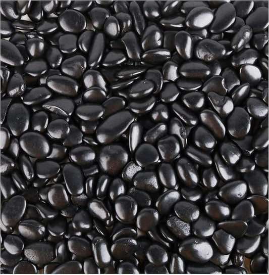 Black Pebbles for Plants 7lb Bulk Bag Aquarium Gravel 0.5"- 1" Decorative Polished Fish Tank Stone River Rocks