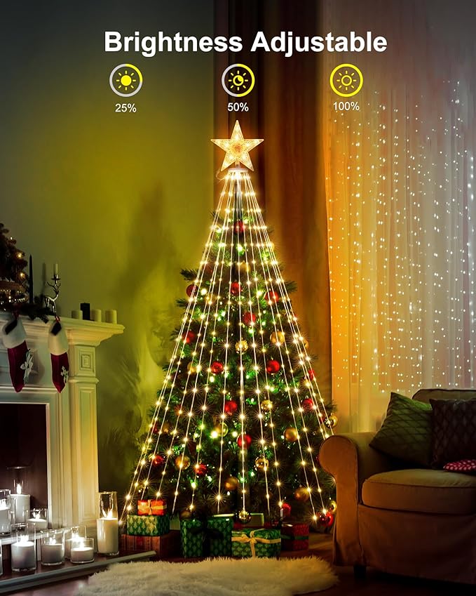 Smart Christmas Cone Tree LED Lights, 7ft 295 Music Sync with Remote APP and Pattern, Local Control and Text Displayable, 16 Million Colors Light Show Tree for Indoor Outdoor Decorations