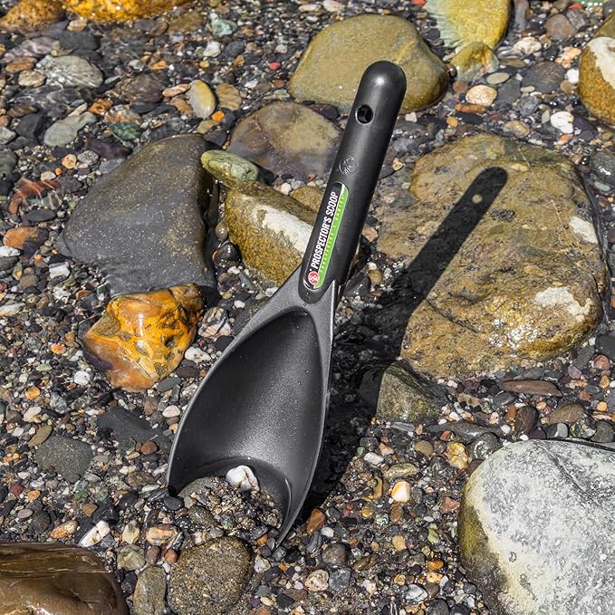 ASR Outdoor 12.5 Inch Prospecting Large Sand Scoop Plastic Trowel for Metal Detector Gold Panning, Black