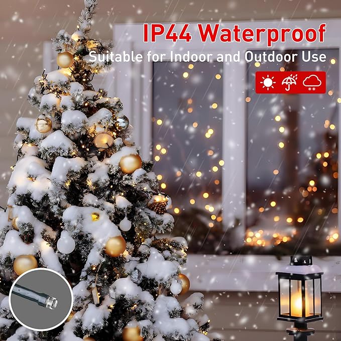 400 LEDs Christmas Tree Lights,LED Christmas Lights with 8 Light Modes,Timer& Memory Function,Remote Control,16 Strands 6.6FT String Light for Wedding,Home Party,Xmas Tree Decor,Warm White