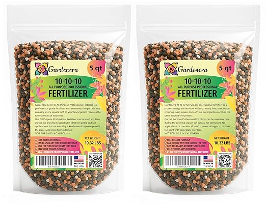 𝐁𝐄𝐒𝐓𝐒𝐄𝐋𝐋𝐄𝐑 10-10-10 Plant Fertilizer Slow Release | 10 10 10 All Purpose Fertilizer for Fruit Trees, Evergreens, Vegetables, Arborvitae, Fig Trees, Shrubs, Pines, Oaks, Flowers [10 Quarts]