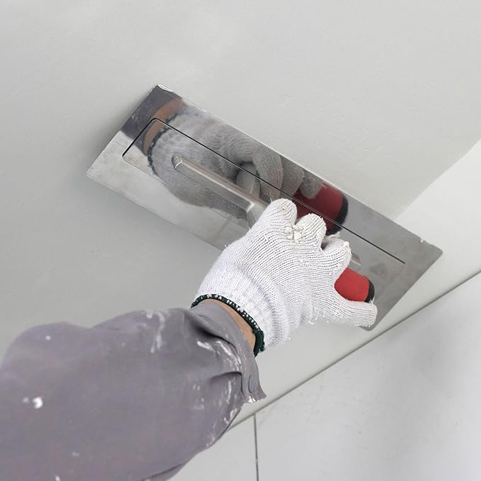 Fishark Stainless Steel Finishing Trowel 13.7"x4.1" – Professional Masonry Trowel with Ergonomic Grip for Drywall, Plastering, Wallboard