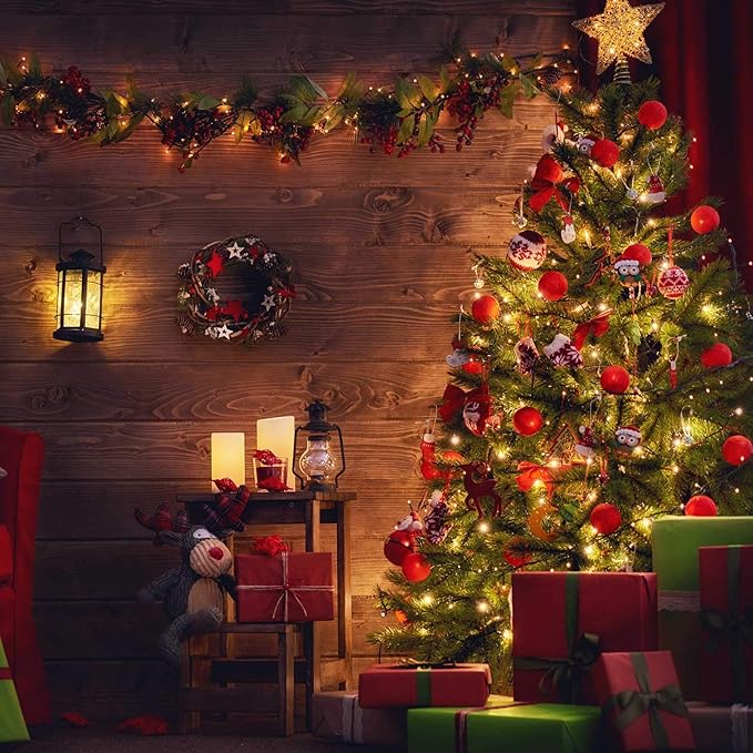 LED Christmas Mini Lights, 108 Feet 300 LED Clear Bulbs String Lights with 8 Light Modes, Connectable Fairy Lights Plug in for Outdoor Xmas Trees Garland Wreath Holiday Decorations, Warm White