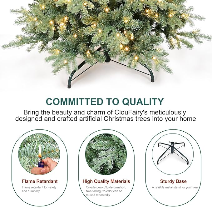 5 FT Prelit Artificial Skinny Christmas Tree,Blue Spruce Slim Pencil Xmas Tree with 926 PE&PVC Mixed Branch Tips and 250 UL Listed Clear Lights,Hinged Pine Tree with Metal Stand for Home Office Décor
