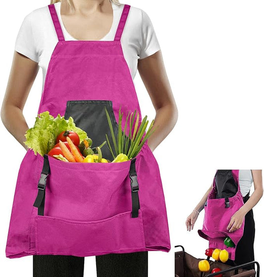 Gardening Apron, Garden Apron with Quick Release Pockets,Water Resistant Oxford with Adjustment Cross Strap,Farm Work