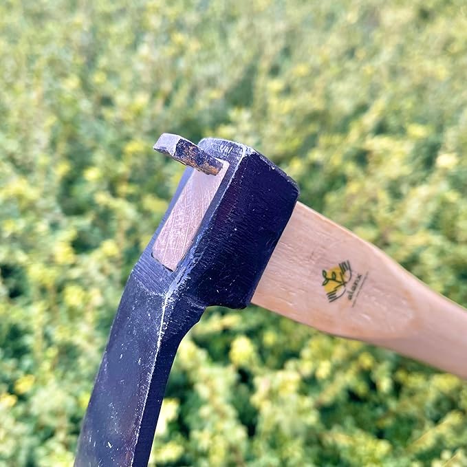 14 Inch Heavy Duty Narrow Hoe, Without Welding, Japanese Carbon Steel with Oak Wooden Handle, Garden Tool for Digging, Weeding, and Planting