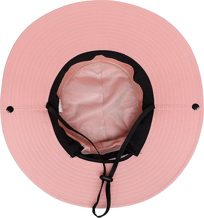 Womens Summer Sun Hat Beach Hat Wide Brim Outdoor UV Protection Hat Foldable Cool Mesh Ponytail Bucket Hat