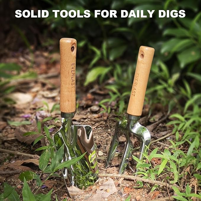 Gardening Tools Set, 11-Piece Heavy Duty Garden Tools Including Garden Gloves,Anti Rust Gardening Essentials Kit for Starters,Gardening Gift for Women