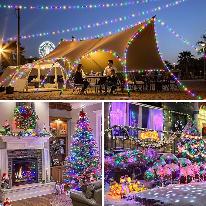Mlambert 1050 LED Christmas Lights 344FT, Outdoor Waterproof Dimmable Fairy Lights with Remote, 8 Modes Indoor Lighting for Holiday Décor, Multicolor