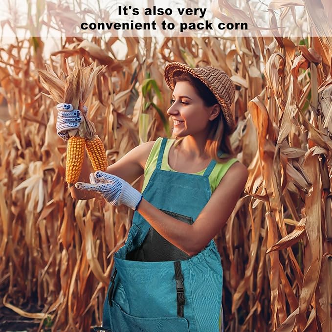 Gardening Apron, Garden Apron with Quick Release Pockets,Water Resistant Oxford with Adjustment Cross Strap,Farm Work