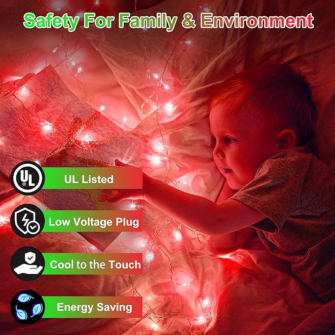 240FT 750LED Christmas Lights,12 Modes Red Outdoor String Lights with Timer & Dimmable, Waterproof Green Wire Christmas String Lights for Indoor Tree Xmas Patio Fence Balcony Garden Party Decor Red