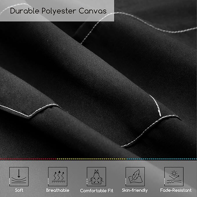 MEEDEN Painting Apron for Men Women: Adjustable Cross Back Waterproof Polyester Canvas Art Apron with 3 Pockets - Artist Apron for Acrylic Oil & Watercolor Painting, Gardening, Cooking - Black