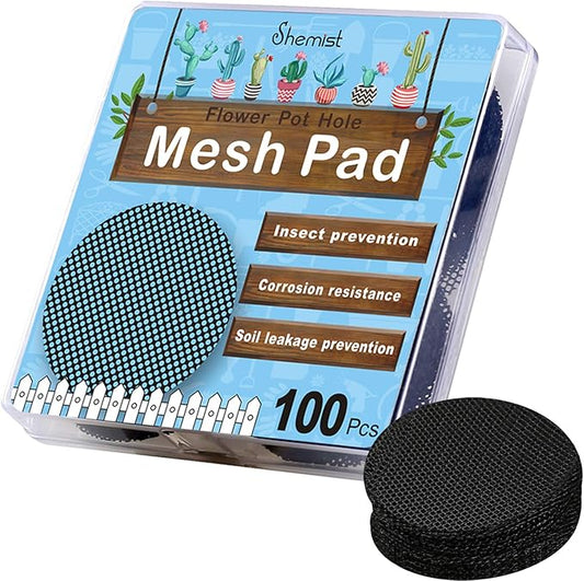100PCS Bonsai Pot Bottom Grid Mat Mesh, Plant Drainage Screens Gasket, Round Drainage Mesh Hole Screens Keep Soil from Flowing Away, 2 Inch