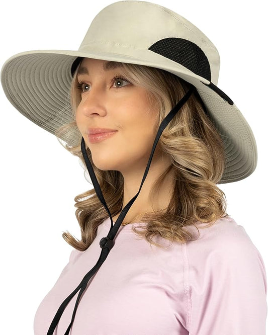 SUN CUBE Wide Brim Sun Hat Men Women, Fishing Hats Sun UV Protection, Mens Hiking Bucket Hat Safari Beach Boonie, UPF 50+