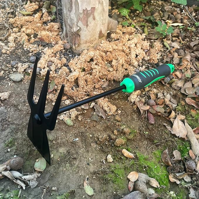 SUMIO 13.7" Alloy Steel Hoe and Cultivator - Lightweight Hand Tiller for Weeding, Digging, Loosening Soil, and Cultivation