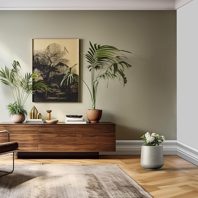 Kante 11.6" Dia Round Concrete Planter, Outdoor Indoor Large Plant Pots Containers with Drainage Hole and Rubber Plug for Home Garden Patio, Weathered Concrete