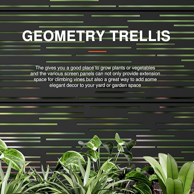 Casaphoria Metal Raised Garden Bed with Trellis and Wheels, 72"x47"x16" Planter Box for Climbing Plants, Vegetables & Vines, Features Drainage Holes and Privacy Screen (Black-Shine)