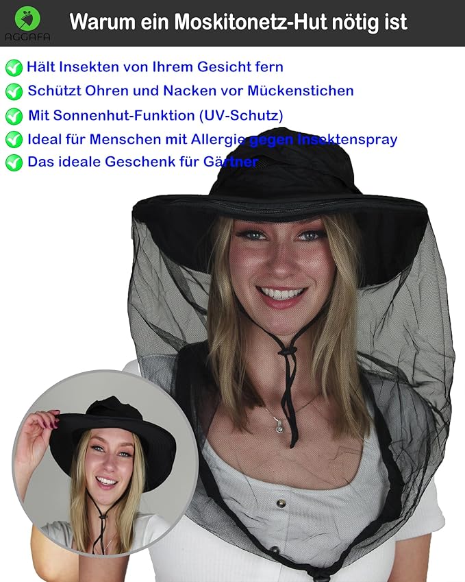 Mosquito Head Net Hat, Providing a Physical Barrier to Help Keep Mosquitoes and Bugs Away from Your Face