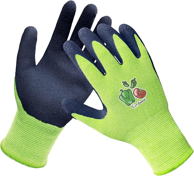 Evridwear Kids Gardening Gloves for Boys Girls Outdoor Yard Work,Planting (3-12 years)