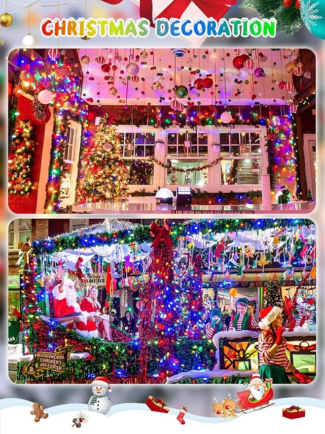 240 LED 78FT C6 Christmas String Lights, Super Long Christmas Lights Outdoor Indoor with 13 Modes & Timer, Waterproof Fairy Twinkle Light Plug in for Tree Garden Party Xmas Decorations (Multicolor)