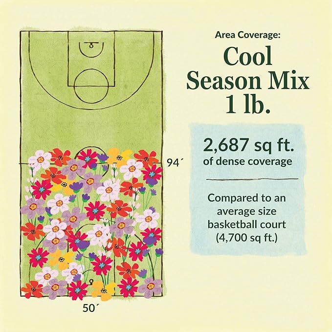 Ferry-Morse Cool Season Mix Bulk Wildflower Seeds, 1lb