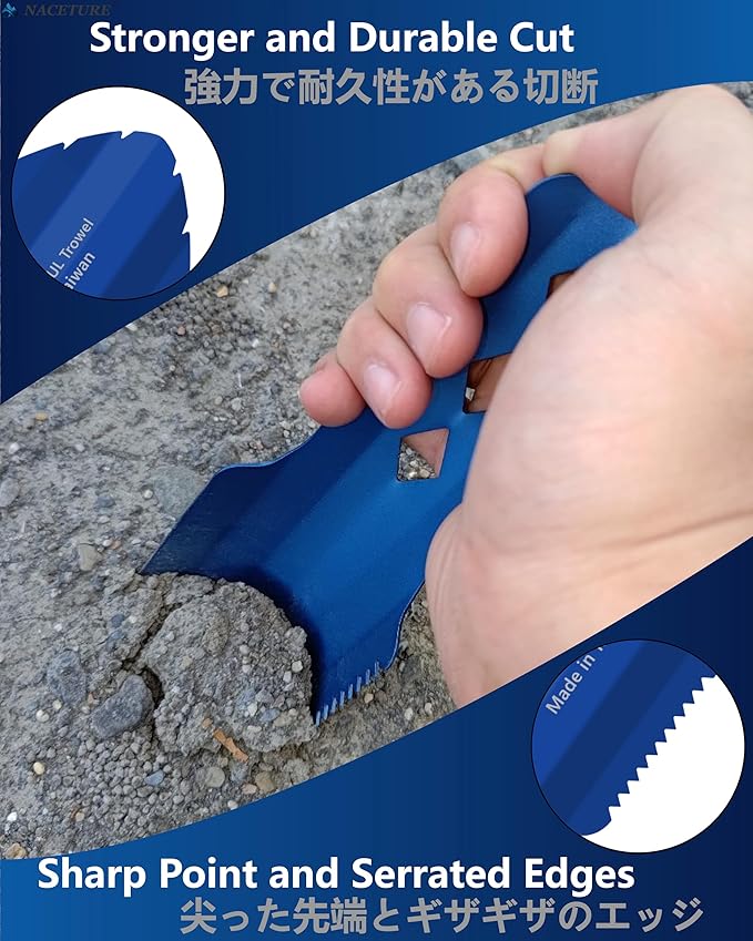 NACETURE Ultralight Backpacking Trowel Aluminum Shovel Small Potty Multitool with Longer Handle Design Essential for Hiking, Camping and Survival Bags(Black 1 Pack)