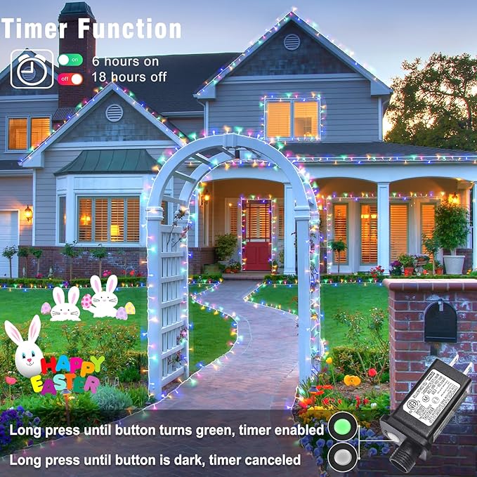 66FT 200 LED Christmas Lights Outdoor, Plug in Christmas String Lights Indoor, Waterproof & 8 Modes & Timer Function, Connectable Fairy Twinkle Light for Bedroom Wedding Decor, Pastel Multicolor