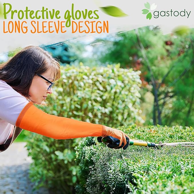 Long Sleeve Gardening Gloves Women and Men - Long Cuff Garden Gloves, Multipurpose Heavy Duty Outdoor and Indoor
