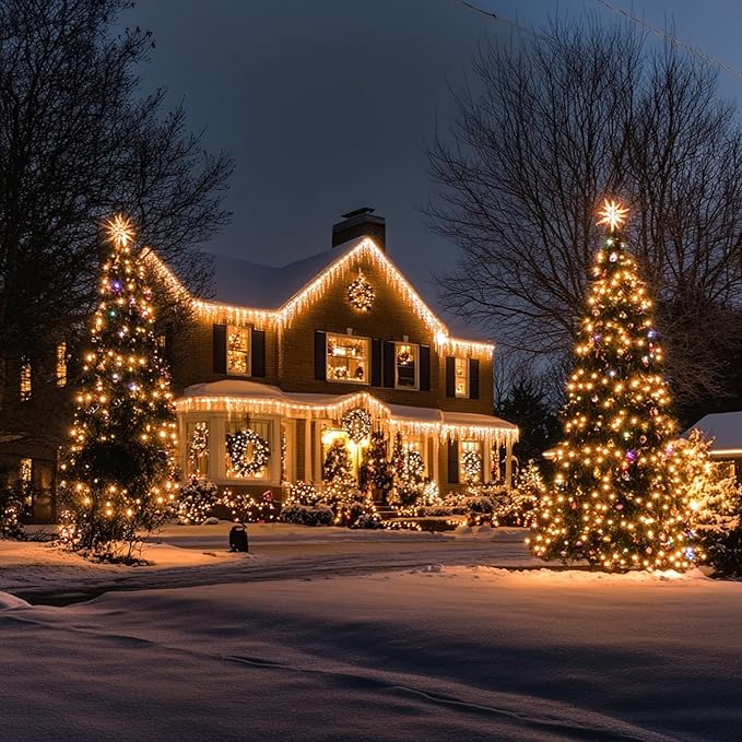 Dazzle Bright Warm White Christmas Mini String Lights, 4 Pack Total 120FT 600 Incandescent White Wire Fairy Lights, Waterproof Christmas Decorations for Indoor Outdoor Party Garden Yard Decor