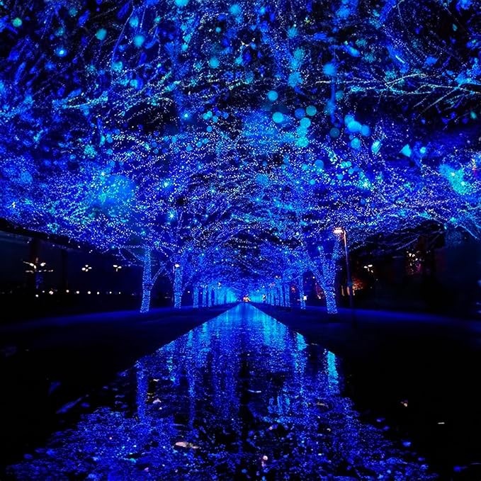 TW SHINE Blue Christmas Lights, 1000 LED 328FT Christmas String Lights Plug in with 8 Modes, Remote Waterproof Xmas Lights Outdoor Indoor Decorations for Party Yard Decor