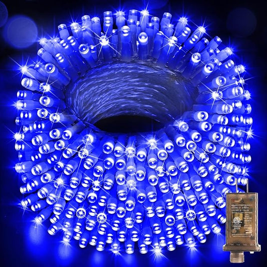 Hezbjiti Christmas String Lights Outdoor, 1000 LED 394ft 8 Lighting Modes Christmas Fairy Lights with Remote and Timer for Home, Birthday, Wedding, Party, Tree Decorations (1000 LED, Blue)